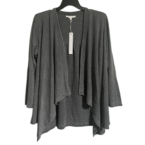 Jane + Delancey Womens Gray Open Front Waterfall Cardigan Size 1X - Picture 1 of 7